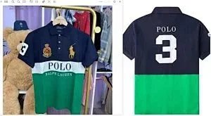 Ralph Lauren Ralph Lauren Polo Shirt in Navy and Green Colorway Navy