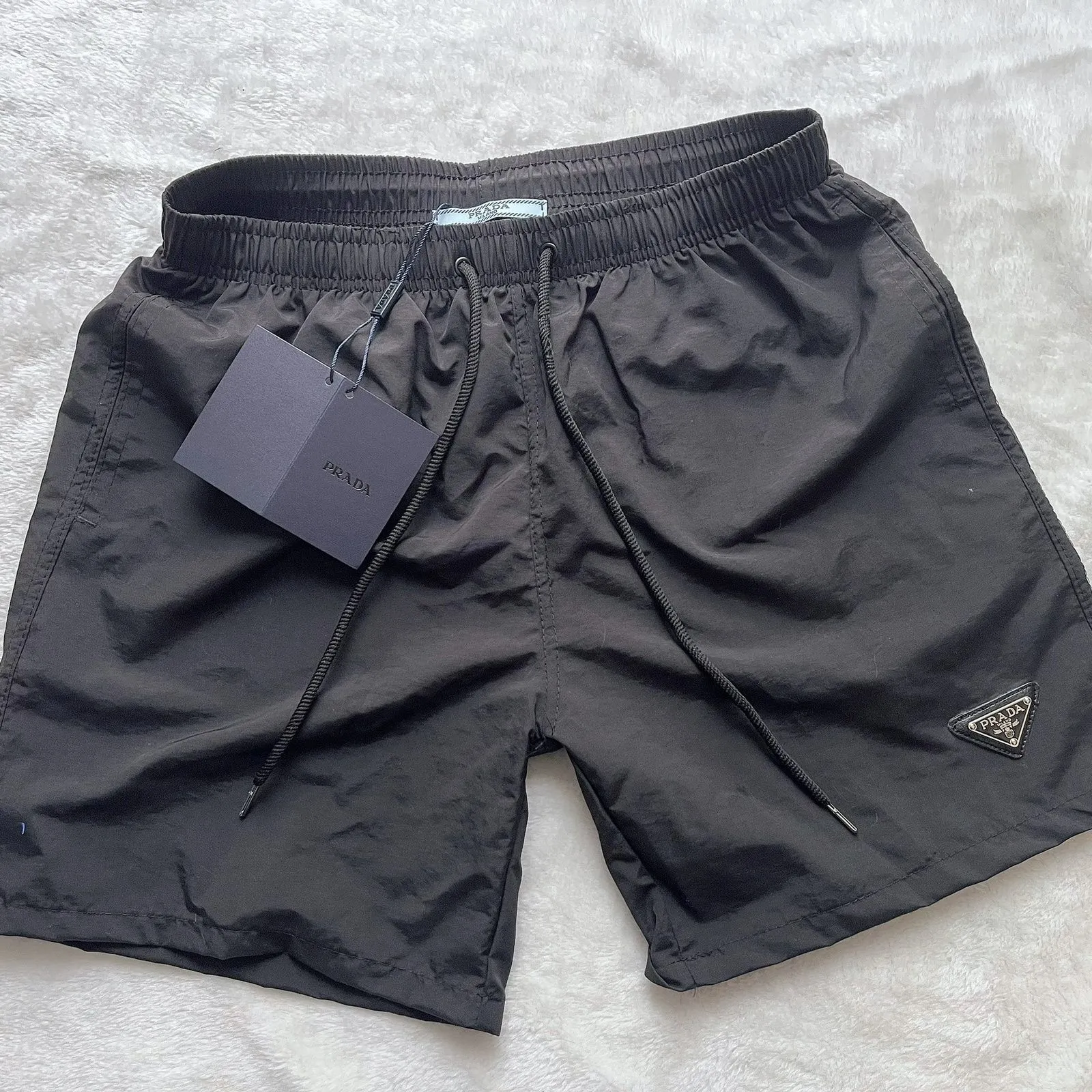 Prada Triangle Logo Quick-Drying Nylon Beach Shorts