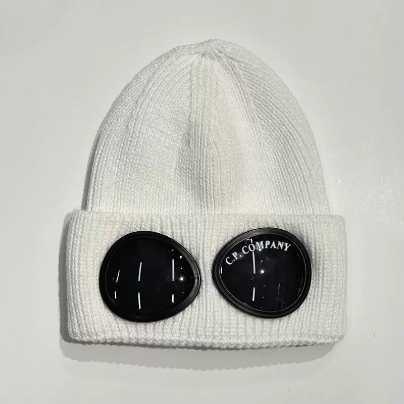 C.P. Company Goggle Beanie White