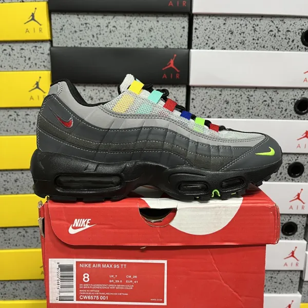 Nike Air Max 95 TT Dark Grey / Fluorescent Green Seven Color Sneakers Running Shoes - 1