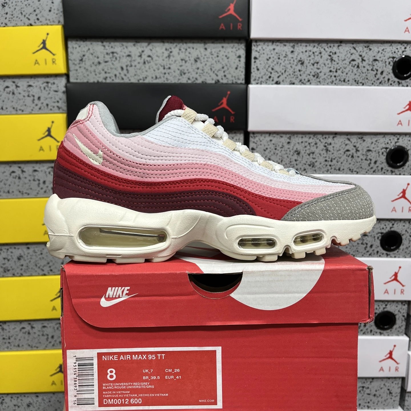 Nike Air Max 95 TT White / University Red / Grey Sneakers Running Shoes - 1