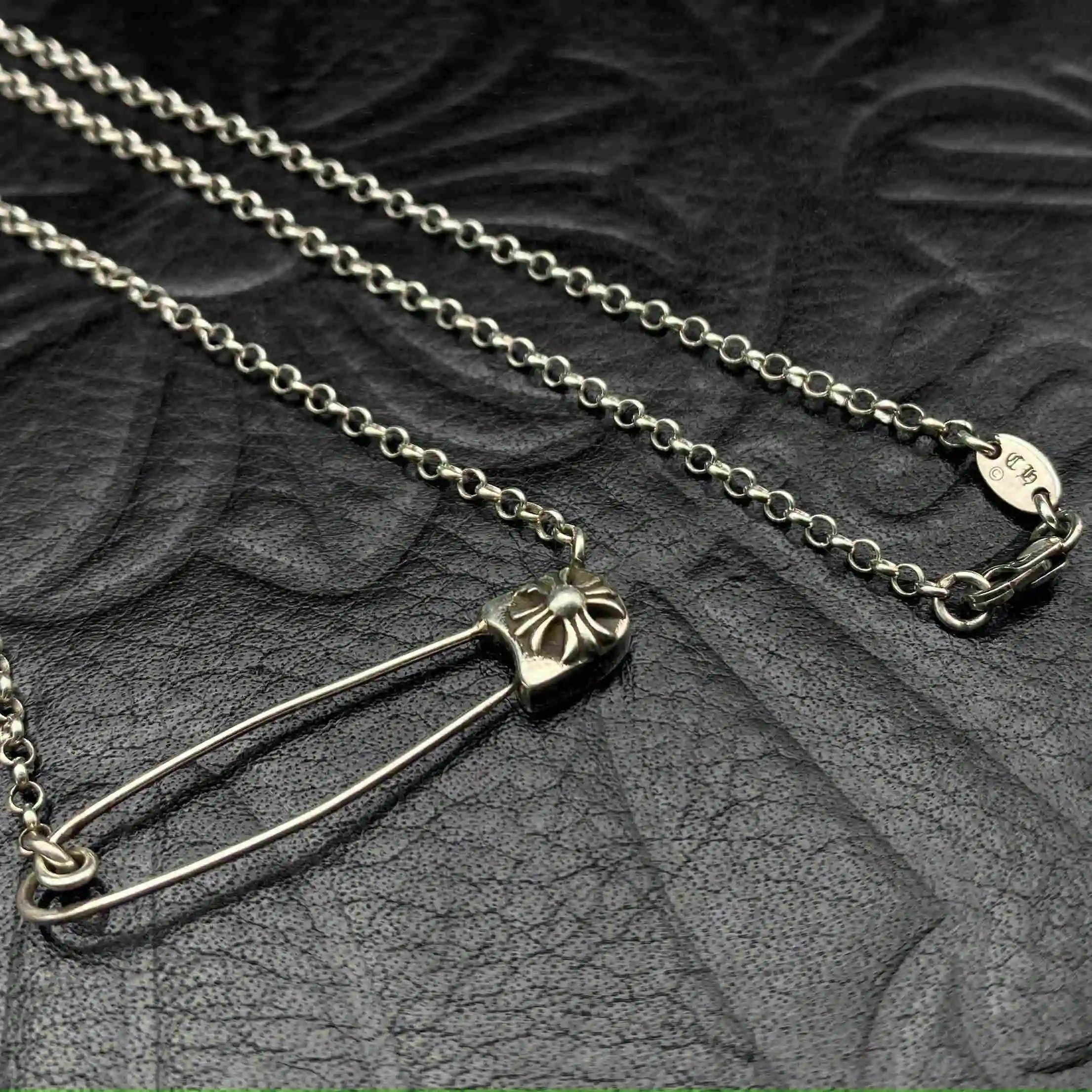 Paper clip necklace couple style pure silver version