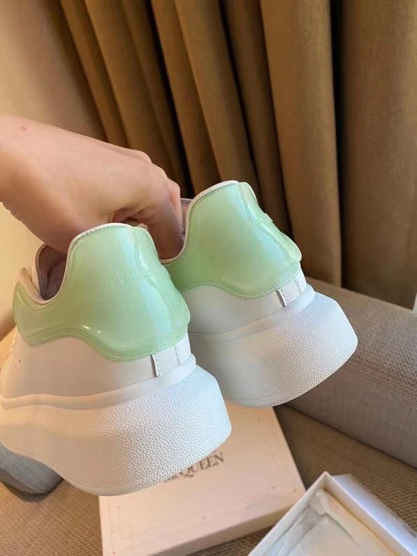 Alexander McQueen White Green Platform Sneakers