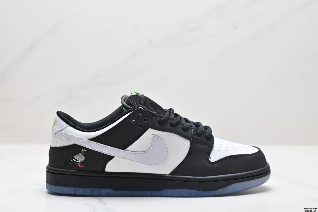 Nike Dunk Low Black White Pigeon Skate Shoes