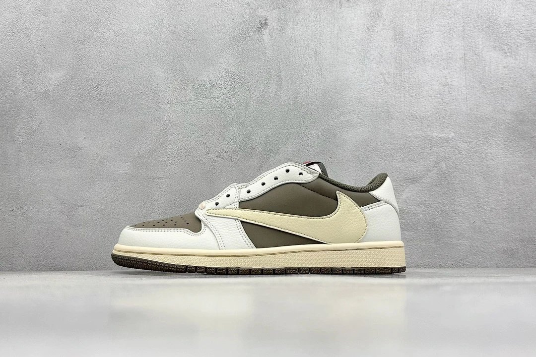 Nike Air Jordan 1 Low Olive White Sneakers - 131459