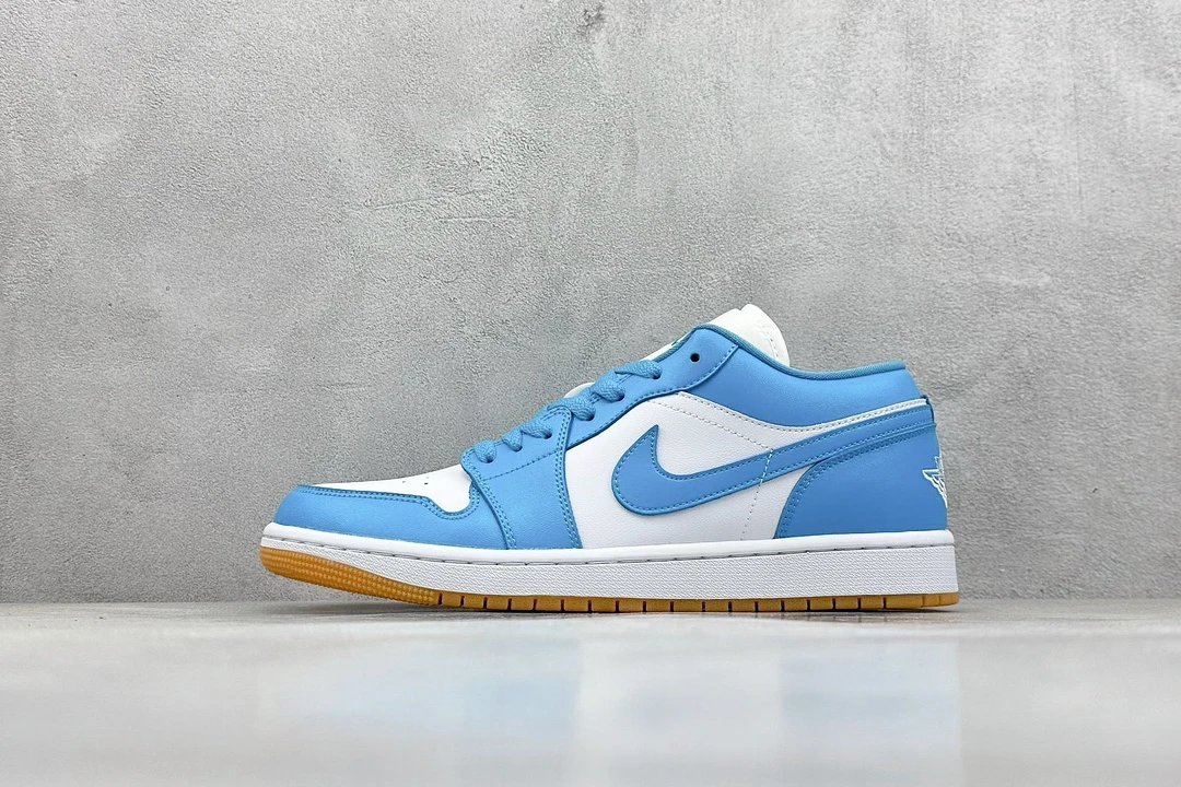 Air Jordan 1 Low Blue White Gum Sole Sneakers