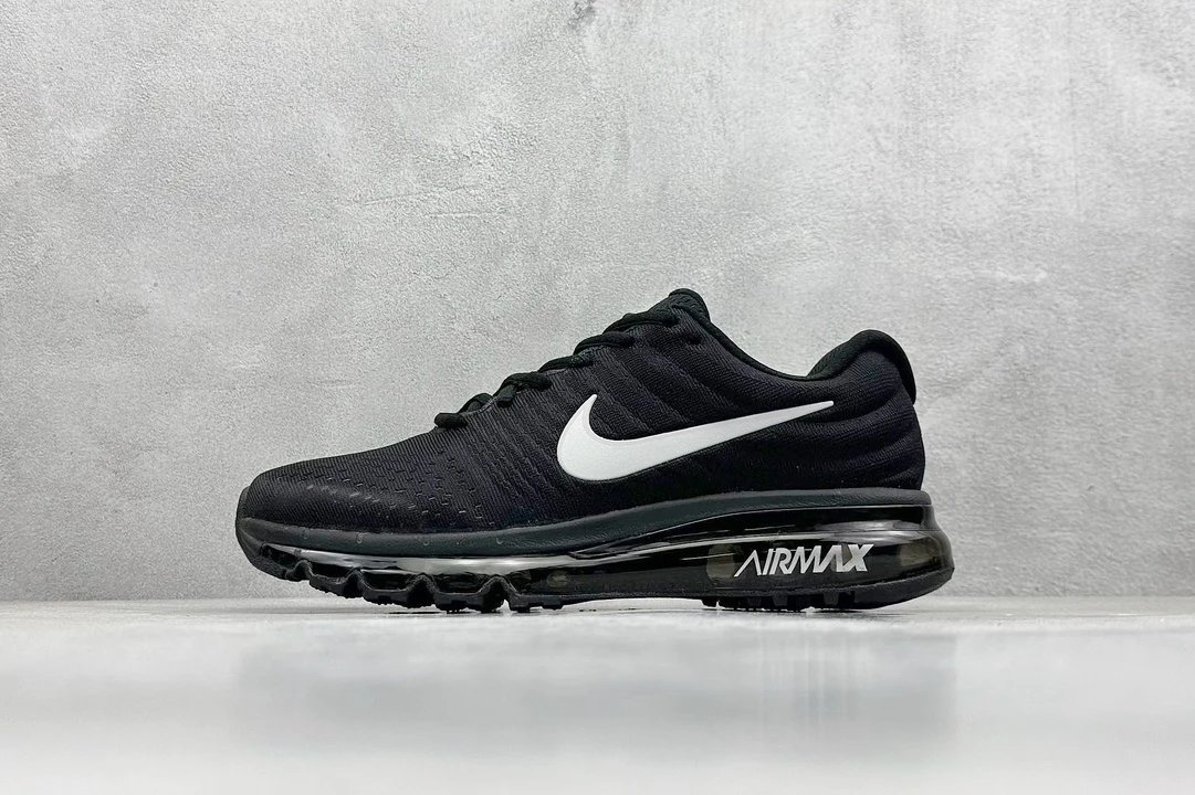 Nike Air Max Black Running Shoes Lightweight Cushion Sneakers