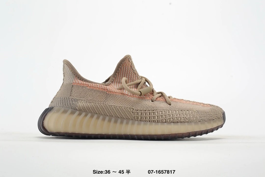 Yeezy 350 V2 Beige Orange Boost Knit Running Shoes