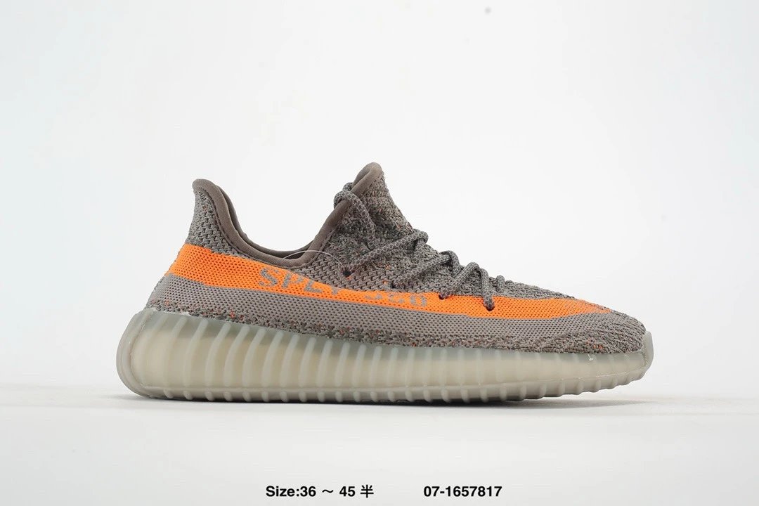 Yeezy 350 V2 Gray Orange Boost Sneakers