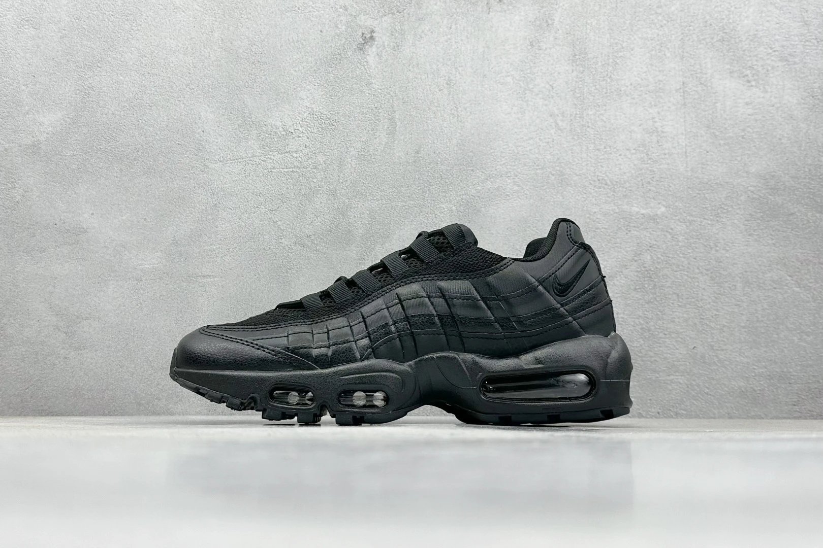 Nike Air Max 95 Triple Black Mesh Leather Shoes