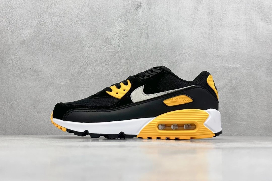 Nike Air Max 90 Black Yellow Retro Running Shoes