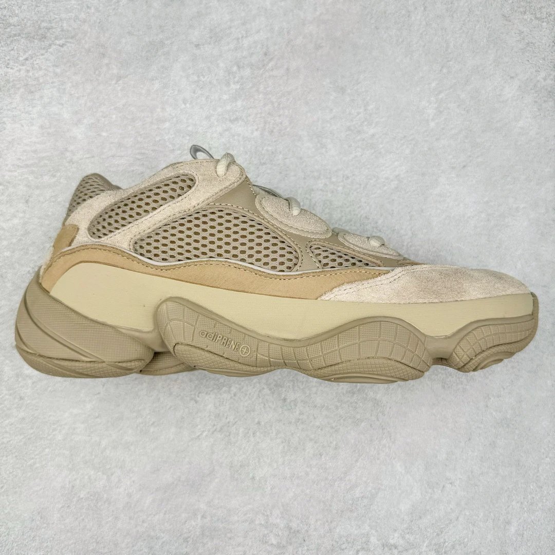 Yeezy 500 Beige Grey Chunky Suede Mesh Unisex Sneakers