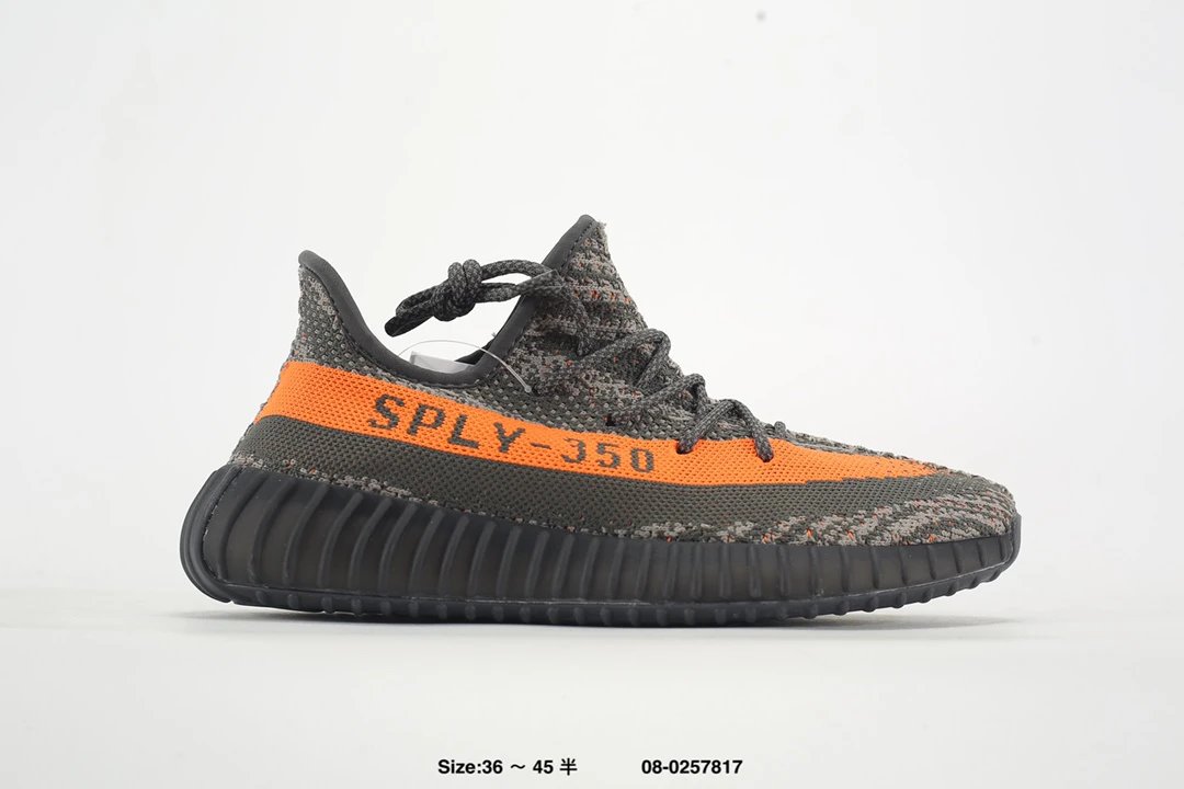 Yeezy 350 V2 Gray Orange Boost Running Shoes