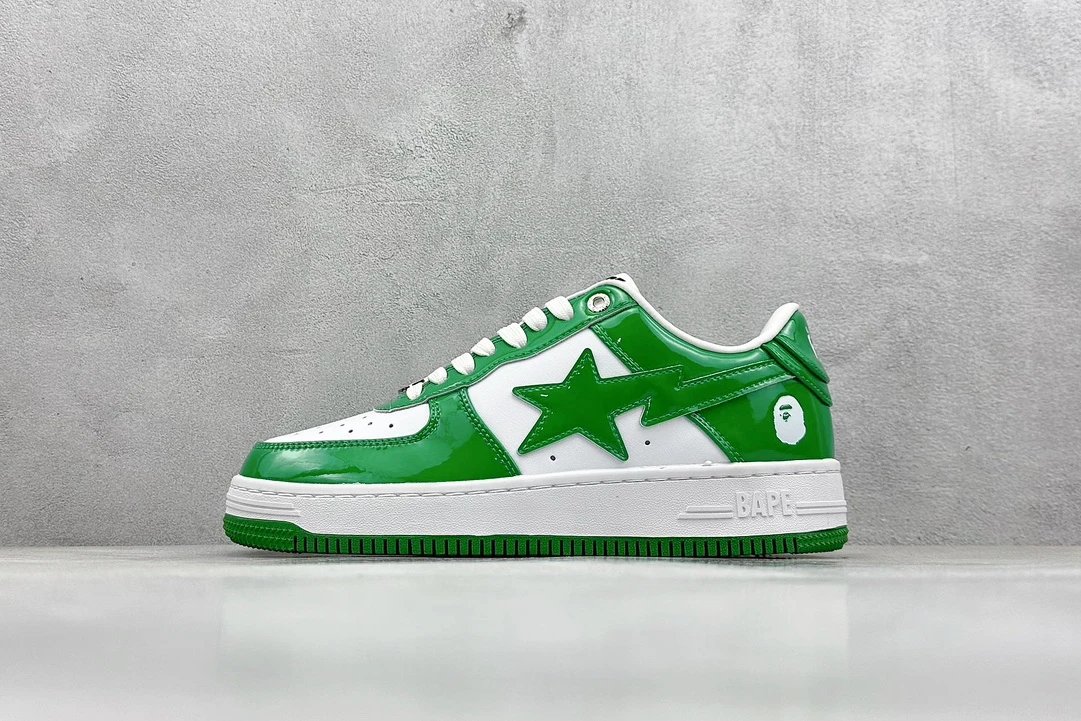 Bape Green Star Low Top Sneakers Unisex Shoes