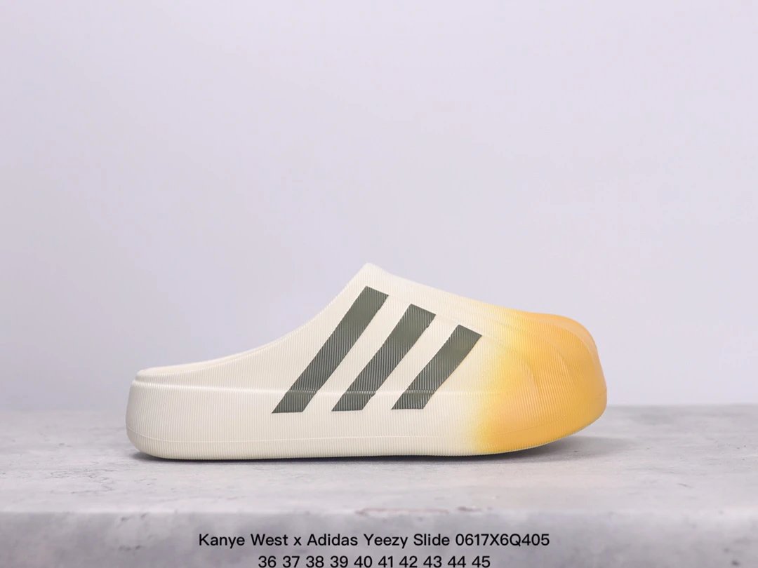 Adidas Yeezy White Yellow Gradient EVA Slide Shoes