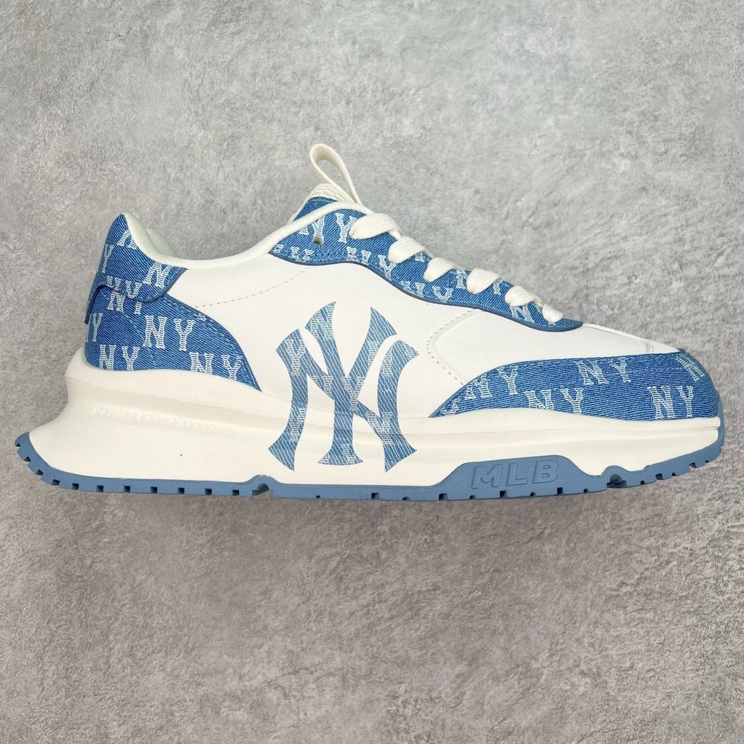 MLB Yankees NY Monogram Blue White Platform Dad Sneakers