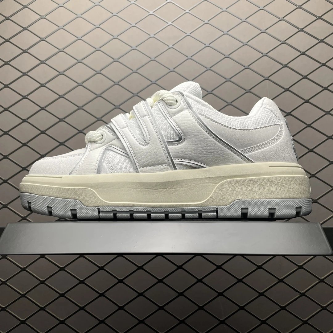 MLB White Platform Leather Mesh Unisex Sneakers