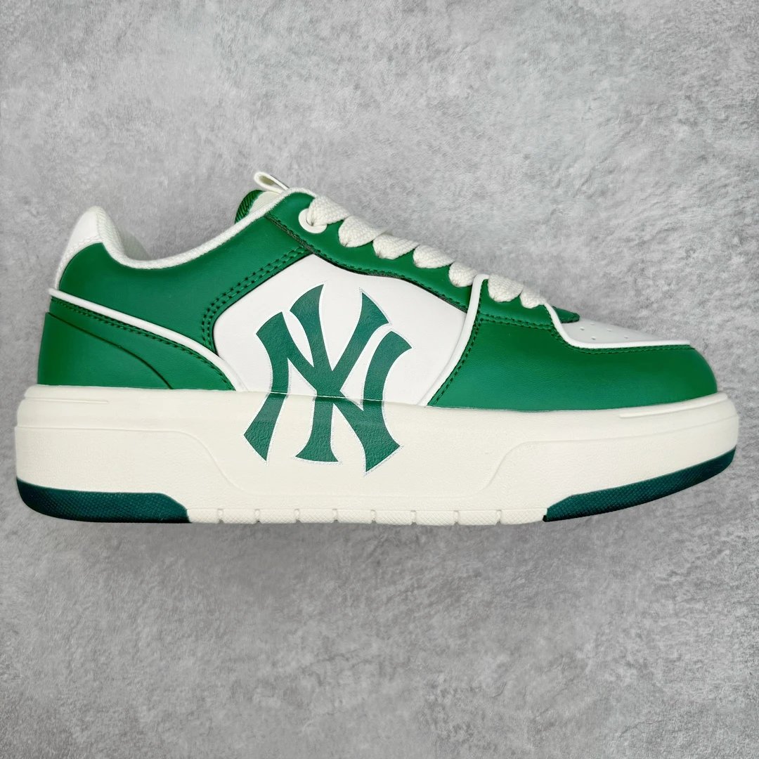ShoesMLB Yankees Green Platform Leather Low Top Sneakers