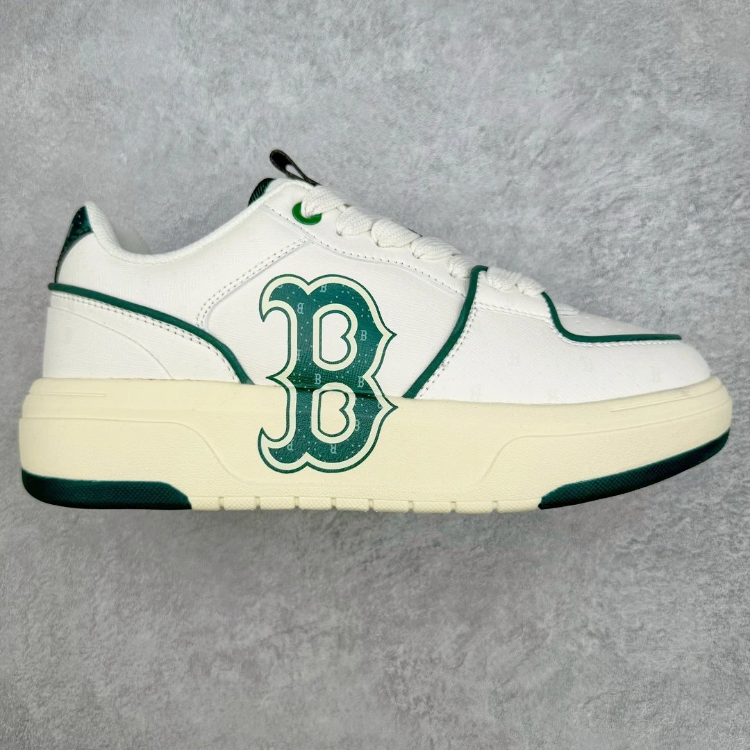 MLB Boston B Logo White Green Retro Low-Top Sneakers