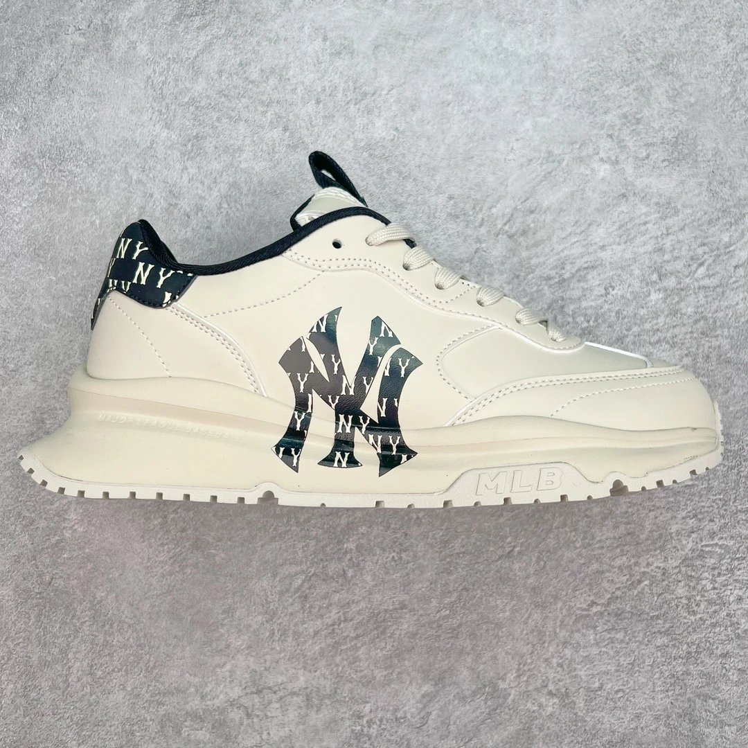 MLB Beige NY Monogram Chunky Dad Sneakers Unisex