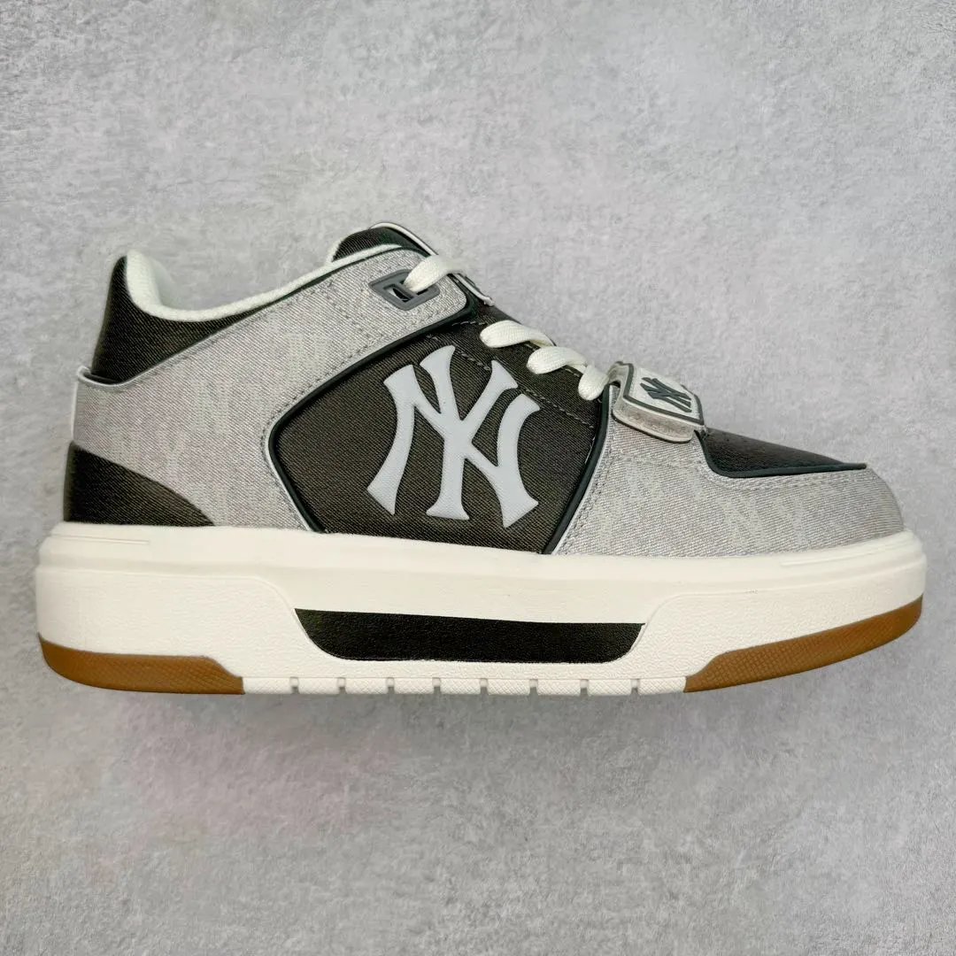 MLB Yankees NY Logo Gray Black Chunky Sneakers