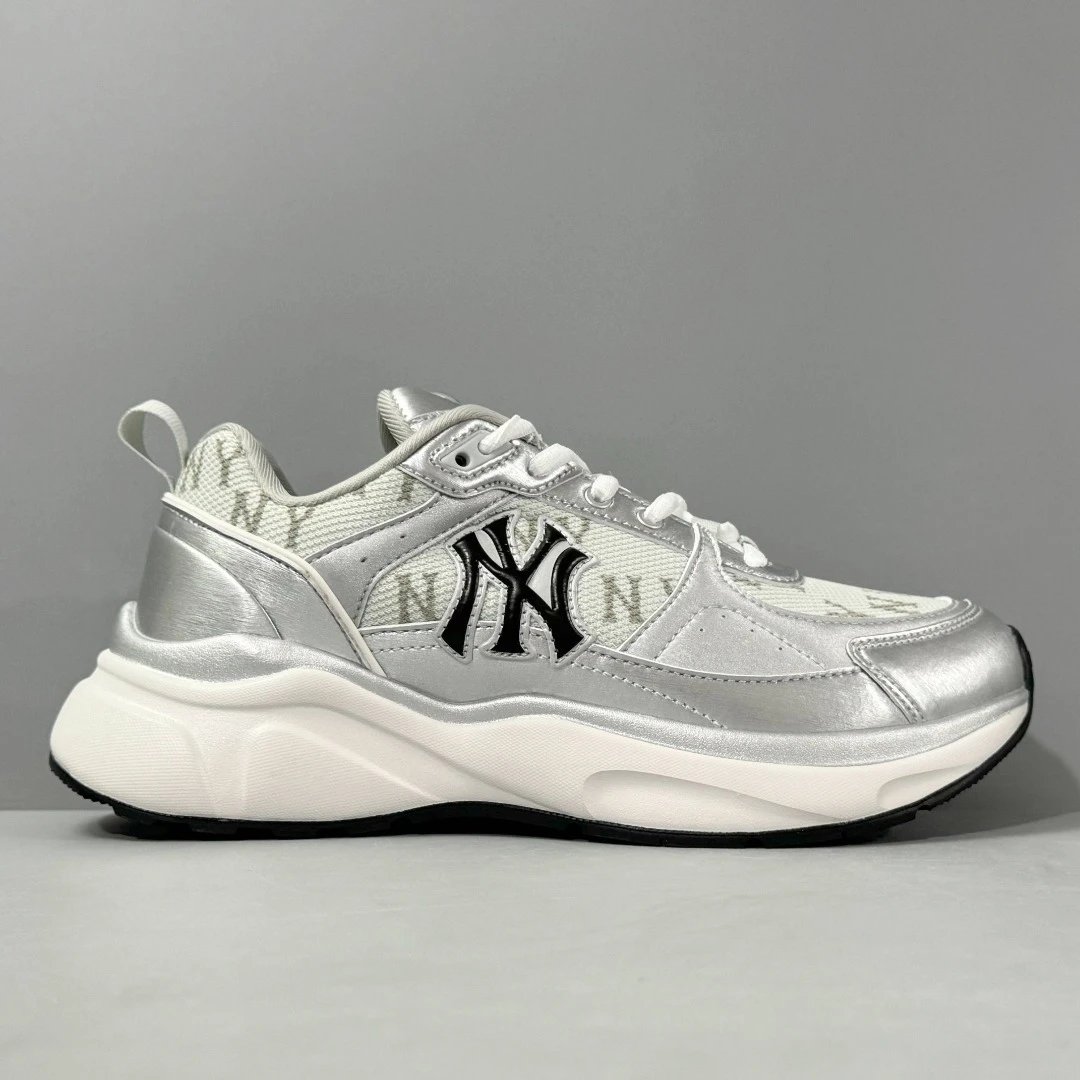 MLB Yankees Silver Chunky Dad Sneakers Shoes