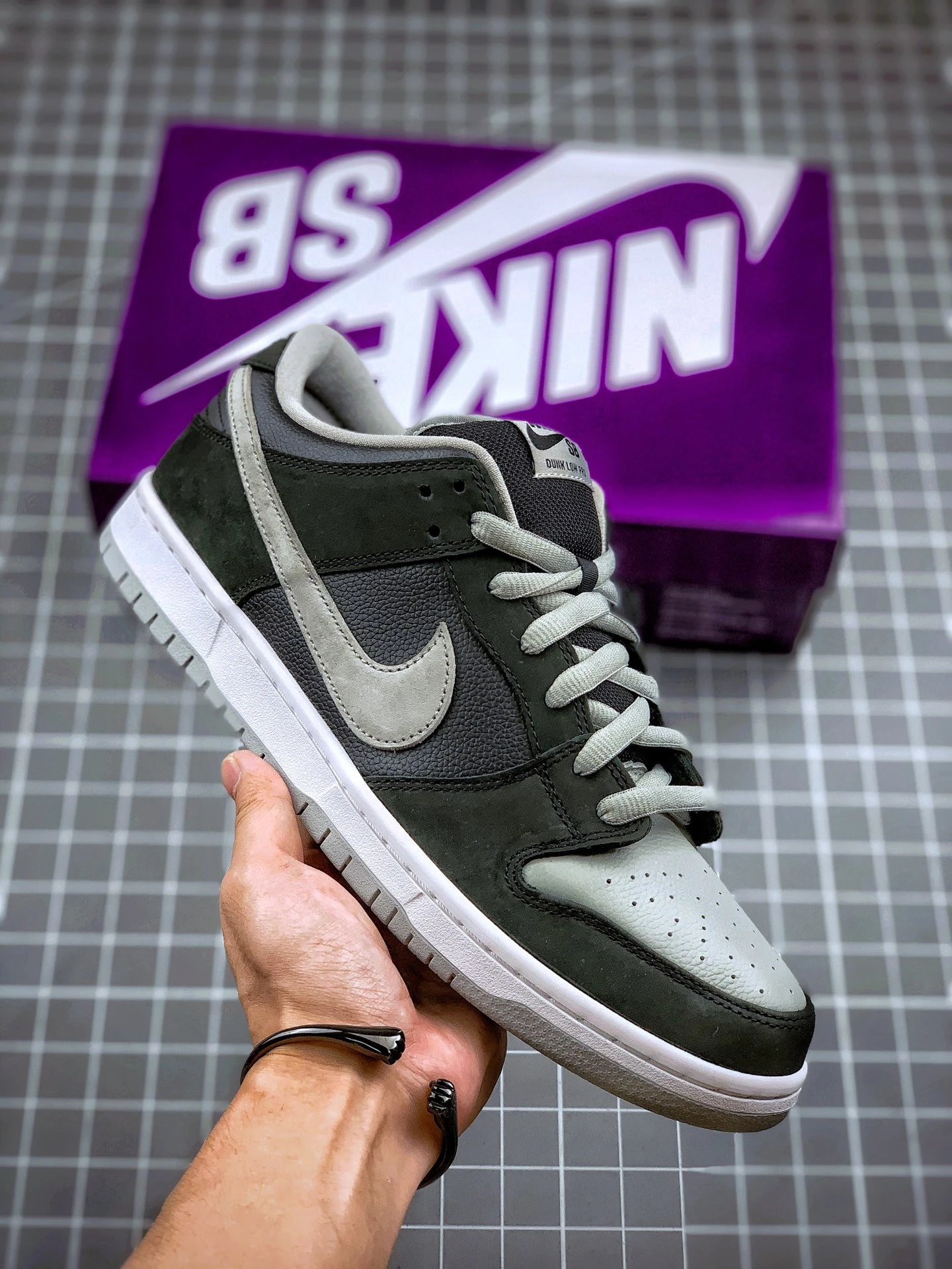 Nike Dunk Low Dark Grey Patchwork Skate Shoes