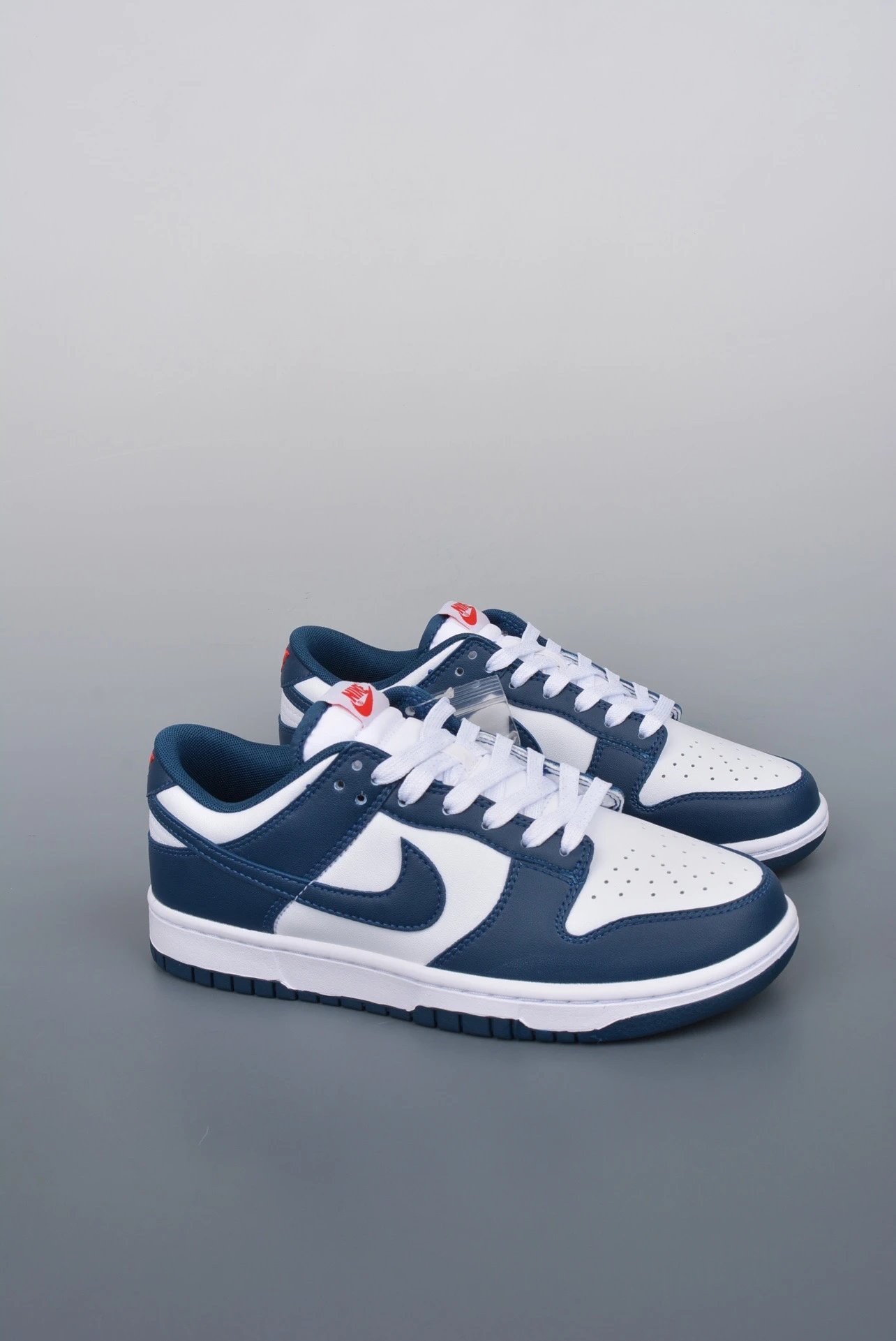 Nike Dunk Low Navy White Leather Skate Shoes