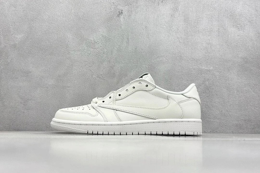 Nike Air Jordan 1 Low Triple White Leather Sneakers