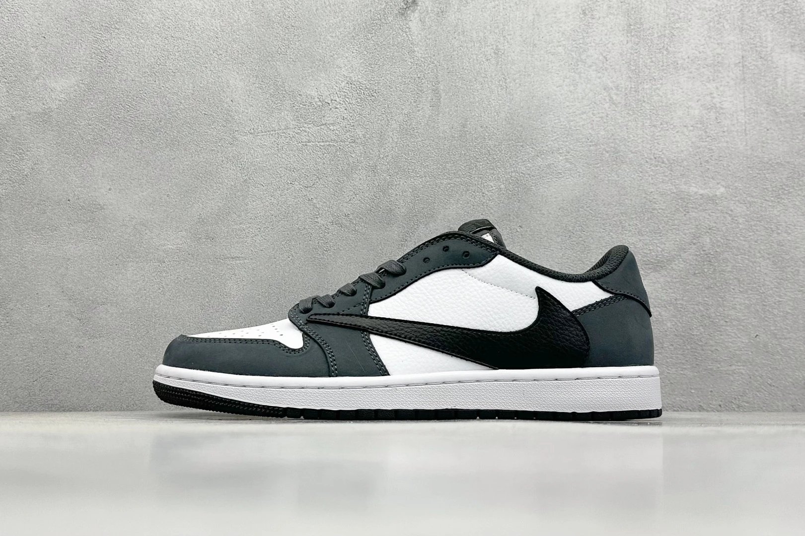 Nike Reverse Swoosh Black White Leather Mesh Sneakers