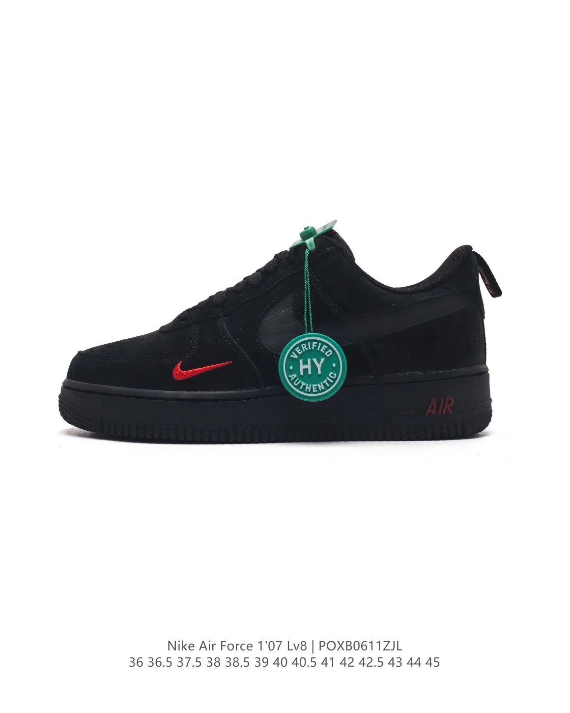 Nike Air Force 1 ’07 LV8 Black Red Sneakers