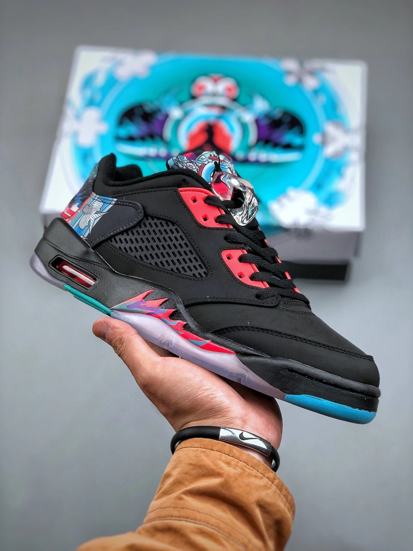 Air Jordan 5 Low CNY Black Red Basketball Shoes