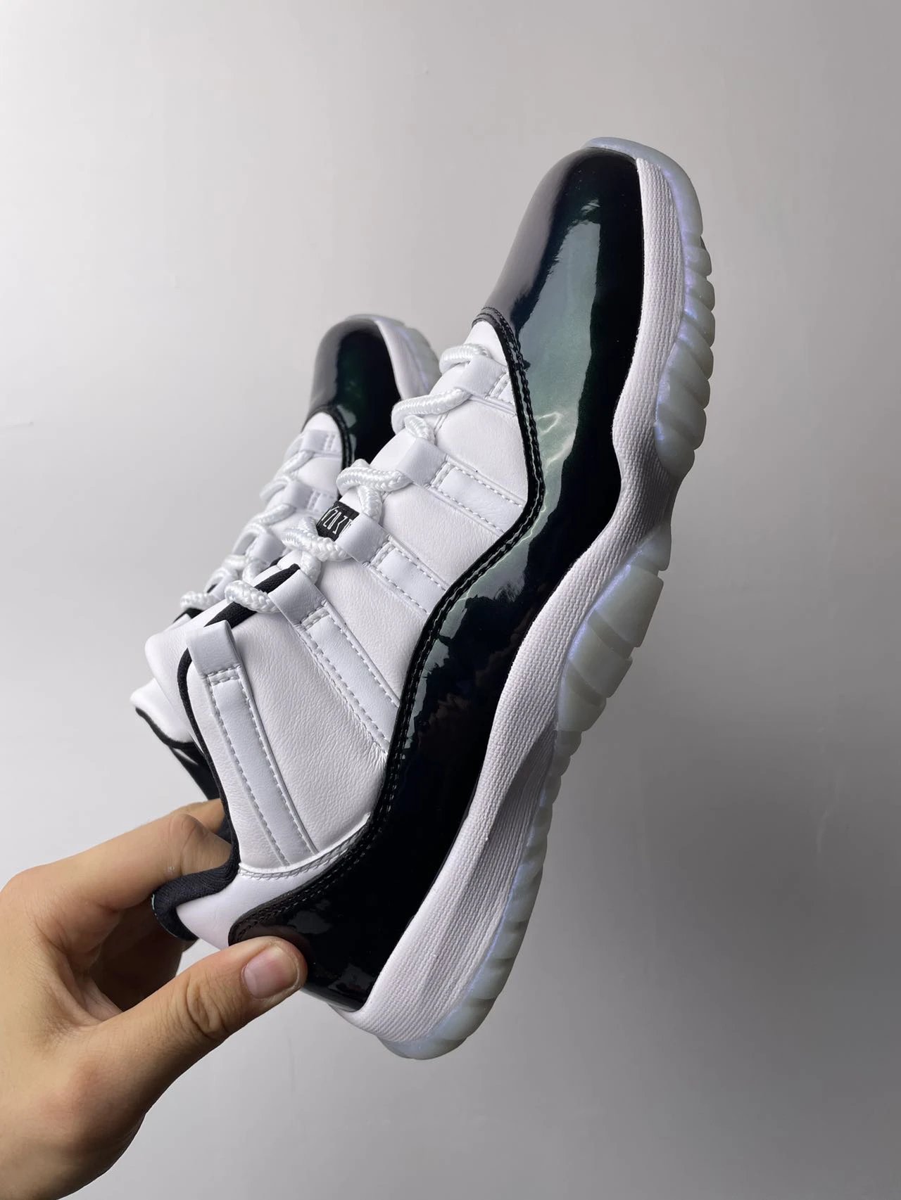 Air Jordan 11 Low Concord White Black Patent Shoes