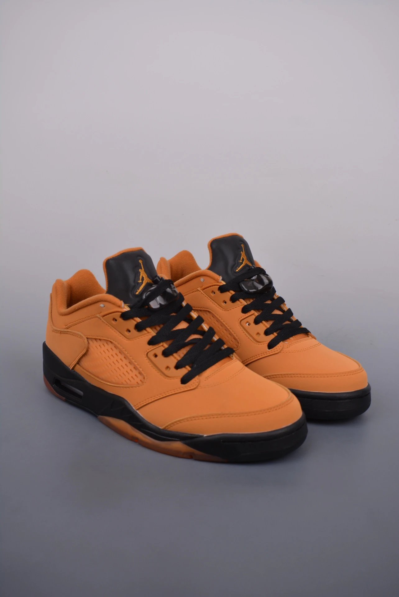 Air Jordan 5 Orange Black Leather Basketball Shoes
