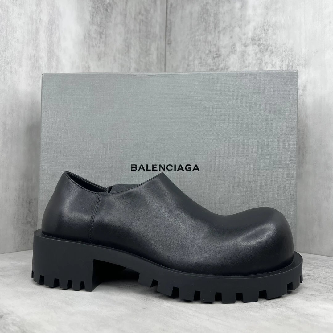 Balenciaga Black Platform Leather Chunky Unisex Shoes