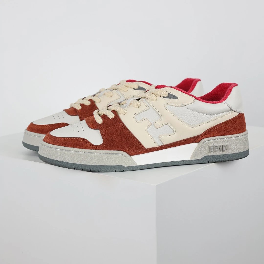 Fendi Classic Colorblock Retro Beige Sneakers