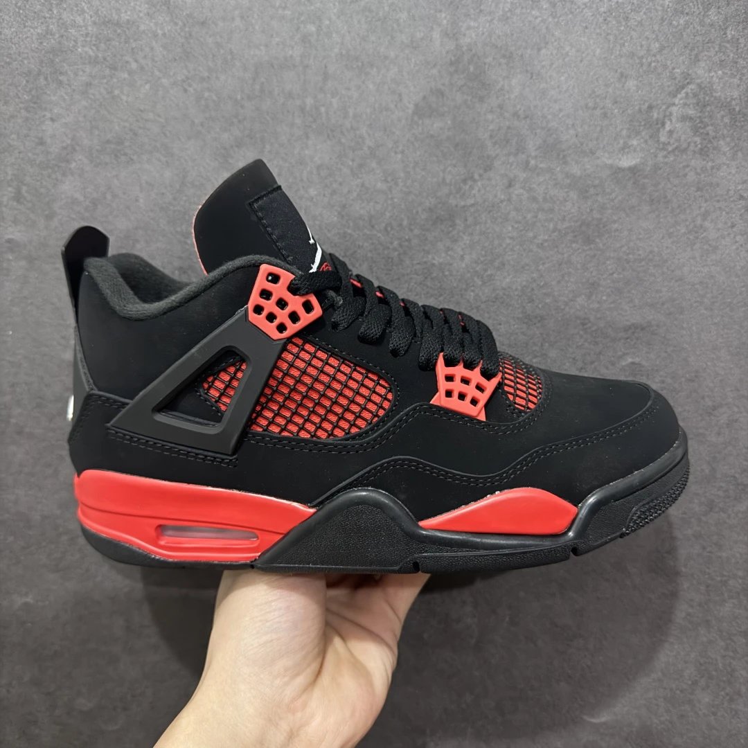 Air Jordan 4 Bred Black Red Retro Basketball Shoes