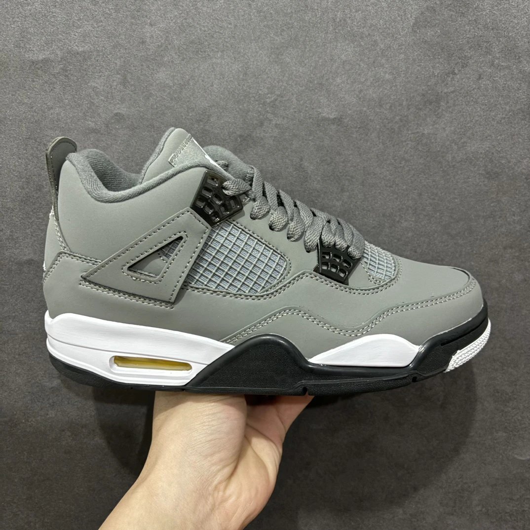 Air Jordan 4 Grey Green Low-Top Basketball Shoes