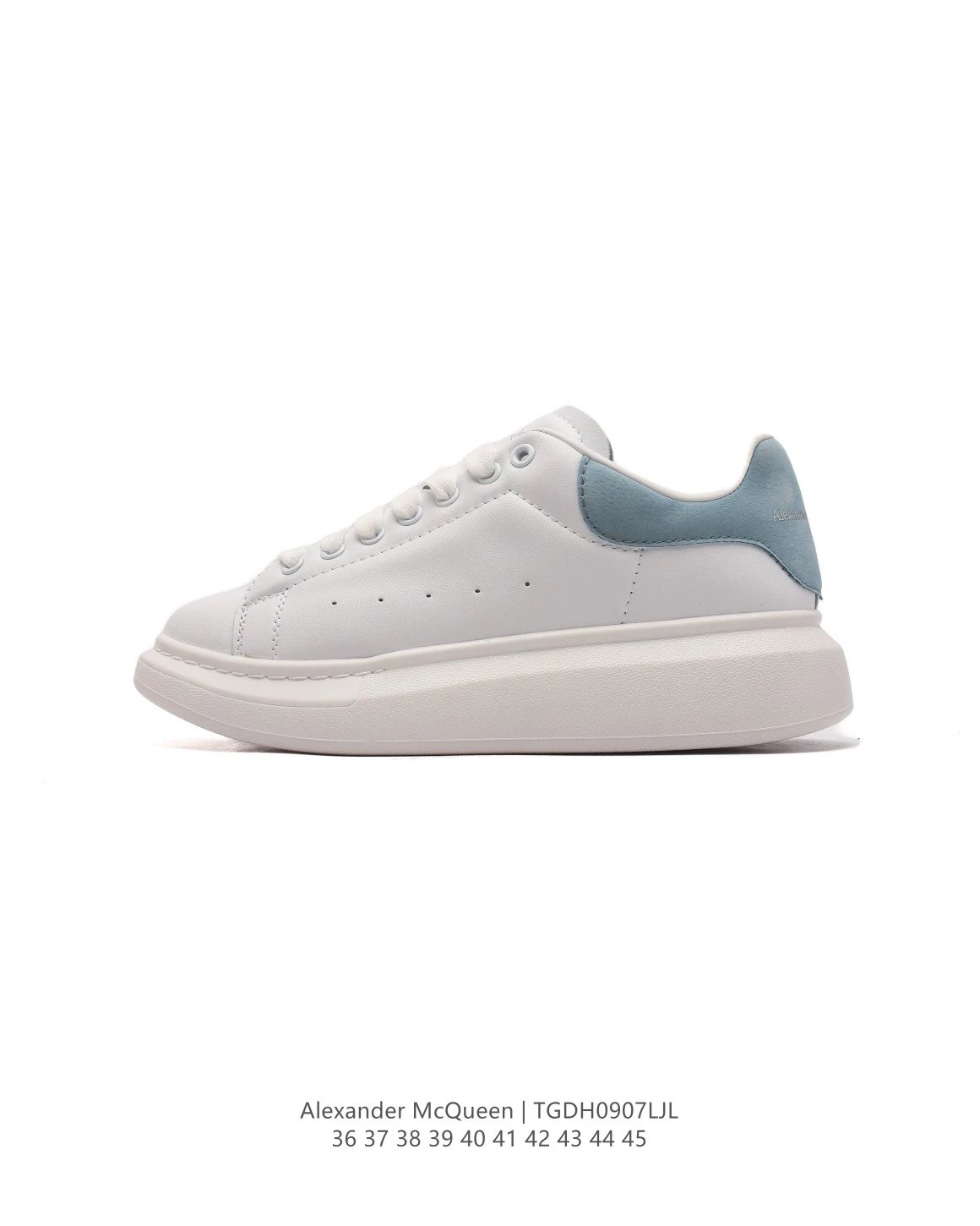 Alexander McQueen White Blue Platform Sneakers