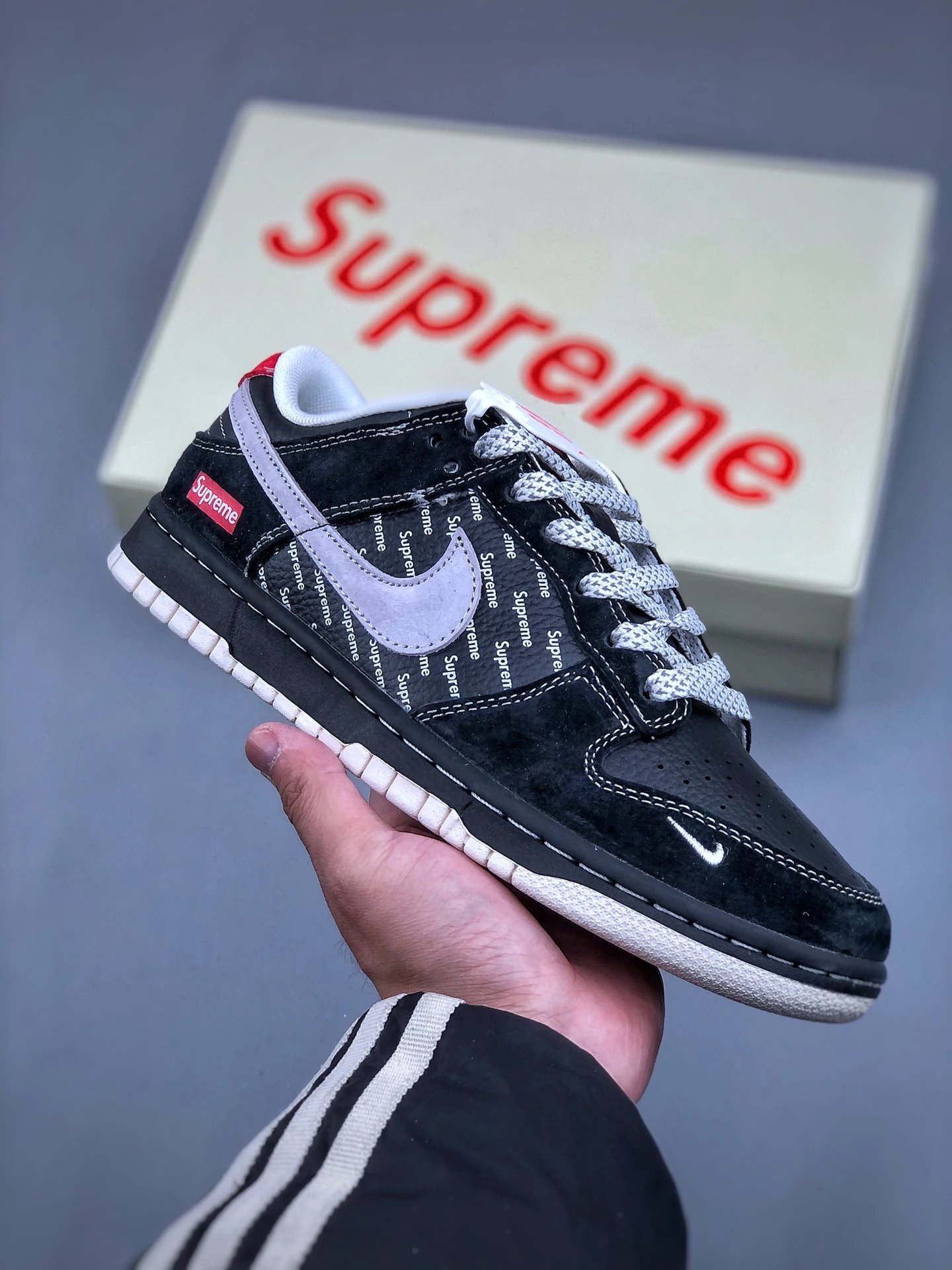 Nike Dunk Black Grey Suede Skate Shoes