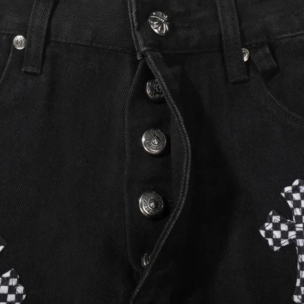 Chrome Hearts x Unknown Artist Cross-Print Black Denim Jeans - 12