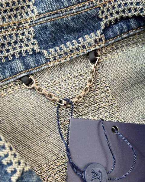Louis Vuitton x Virgil Abloh Checkerboard Denim Jacket Blue Multicolor - 17
