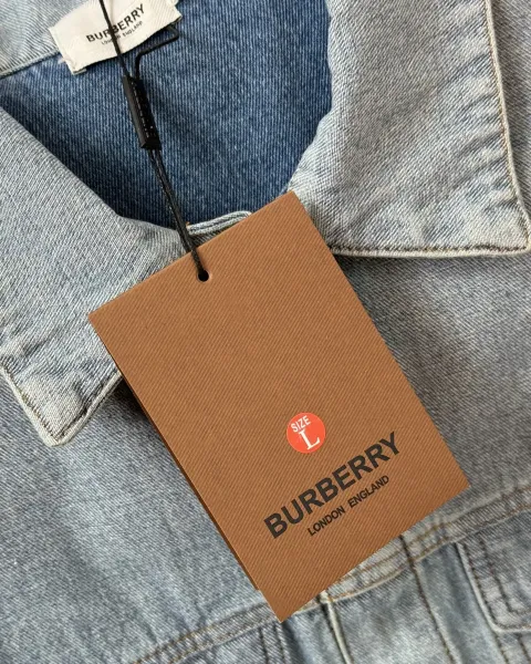 Burberry Equestrian Knight Denim Jacket Light Blue - 17