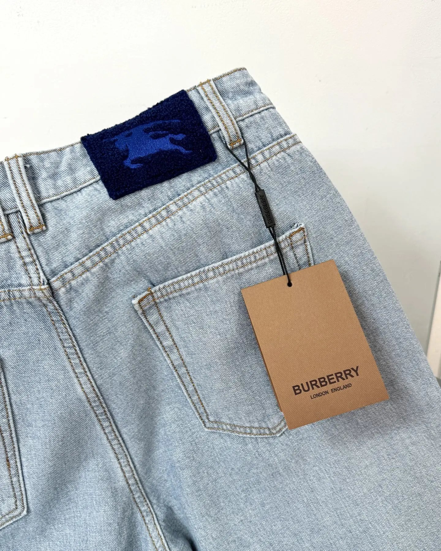 Burberry Equestrian Knight Denim Jacket Light Blue - 9