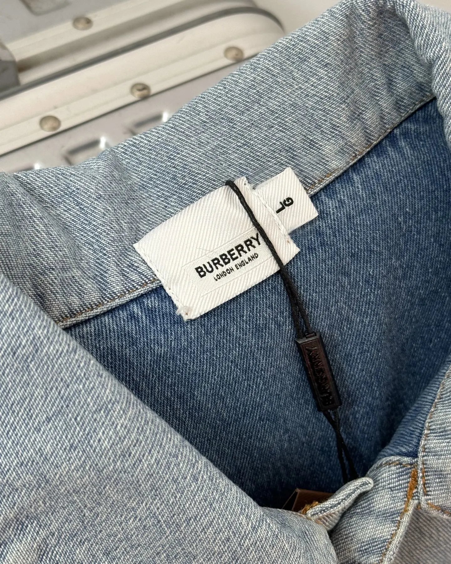 Burberry Equestrian Knight Denim Jacket Light Blue - 15