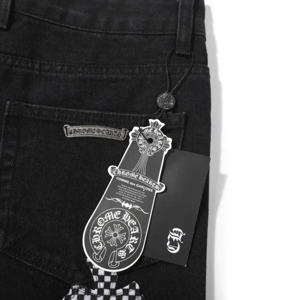 Chrome Hearts x Unknown Artist Cross-Print Black Denim Jeans - 14