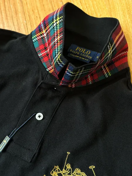 Polo Ralph Lauren Big Pony Gold Embroidery Black Long-Sleeve Polo - 8