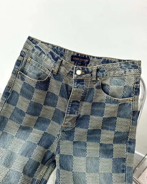Louis Vuitton x Virgil Abloh Checkerboard Denim Jacket Blue Multicolor - 7