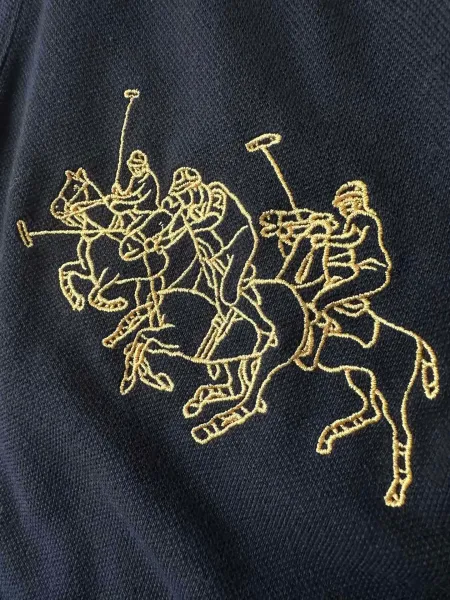 Polo Ralph Lauren Big Pony Gold Embroidery Black Long-Sleeve Polo - 9