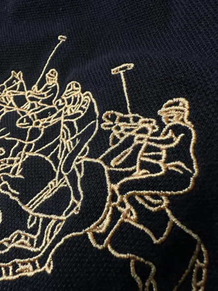 Polo Ralph Lauren Big Pony Gold Embroidery Black Long-Sleeve Polo - 10